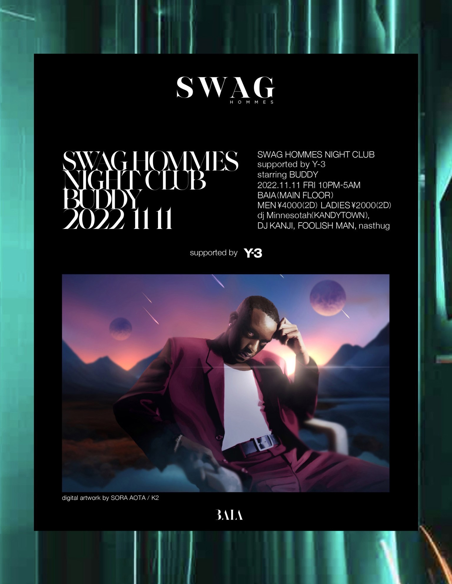 SWAG HOMMES NIGHT CLUB SUPPORTED BY Y-3 | SWAG HOMMES